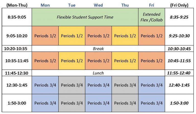 2022-2023 Bell Schedules | Burnaby Mountain Secondary School